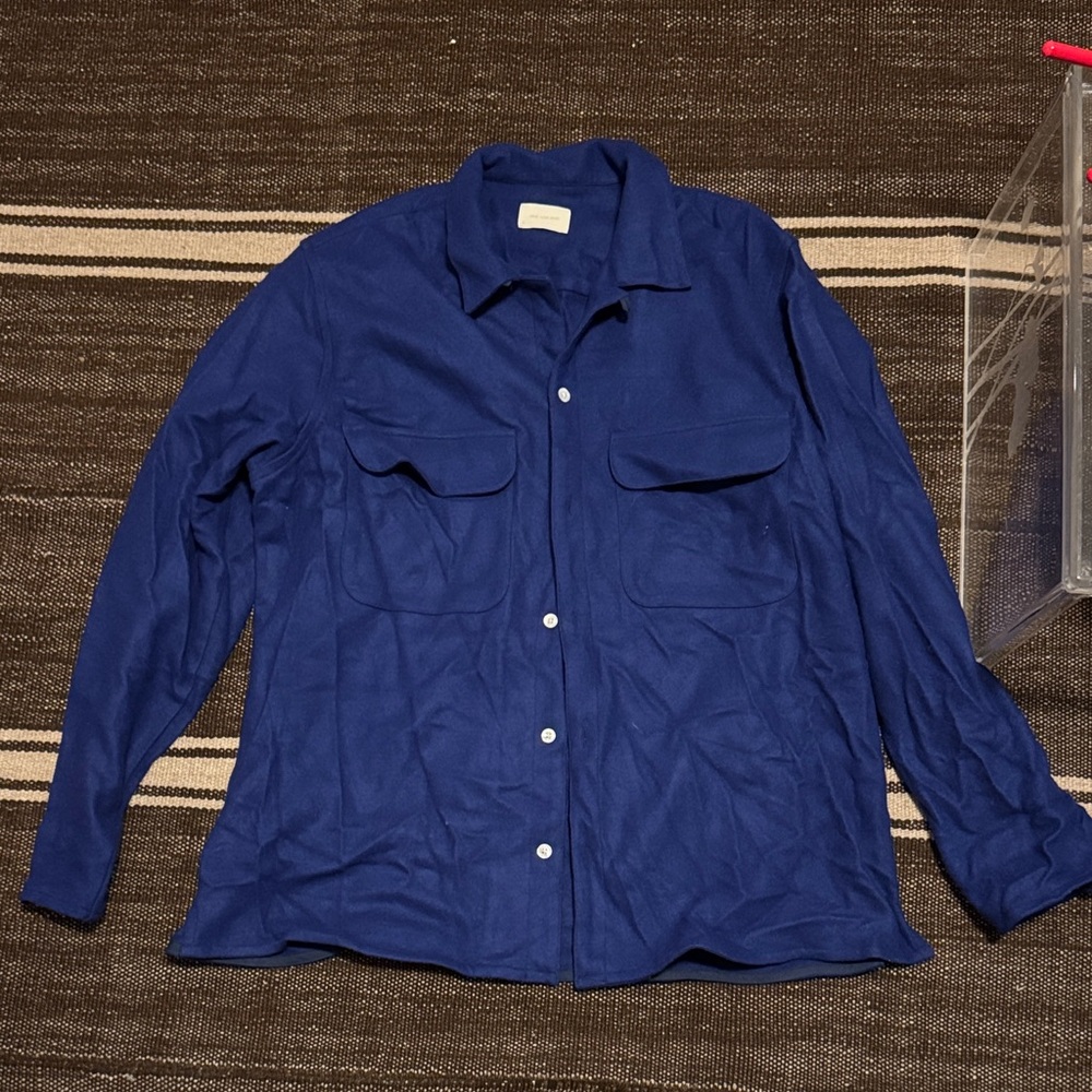 Aime Leon Dore Blue Casual Button Down Shirt Felt Material